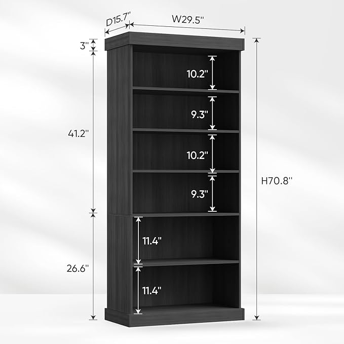 🌟 Modern Farmhouse Bookcase | Adjustable Shelves | Perfect for Books & Decor 🏡📖