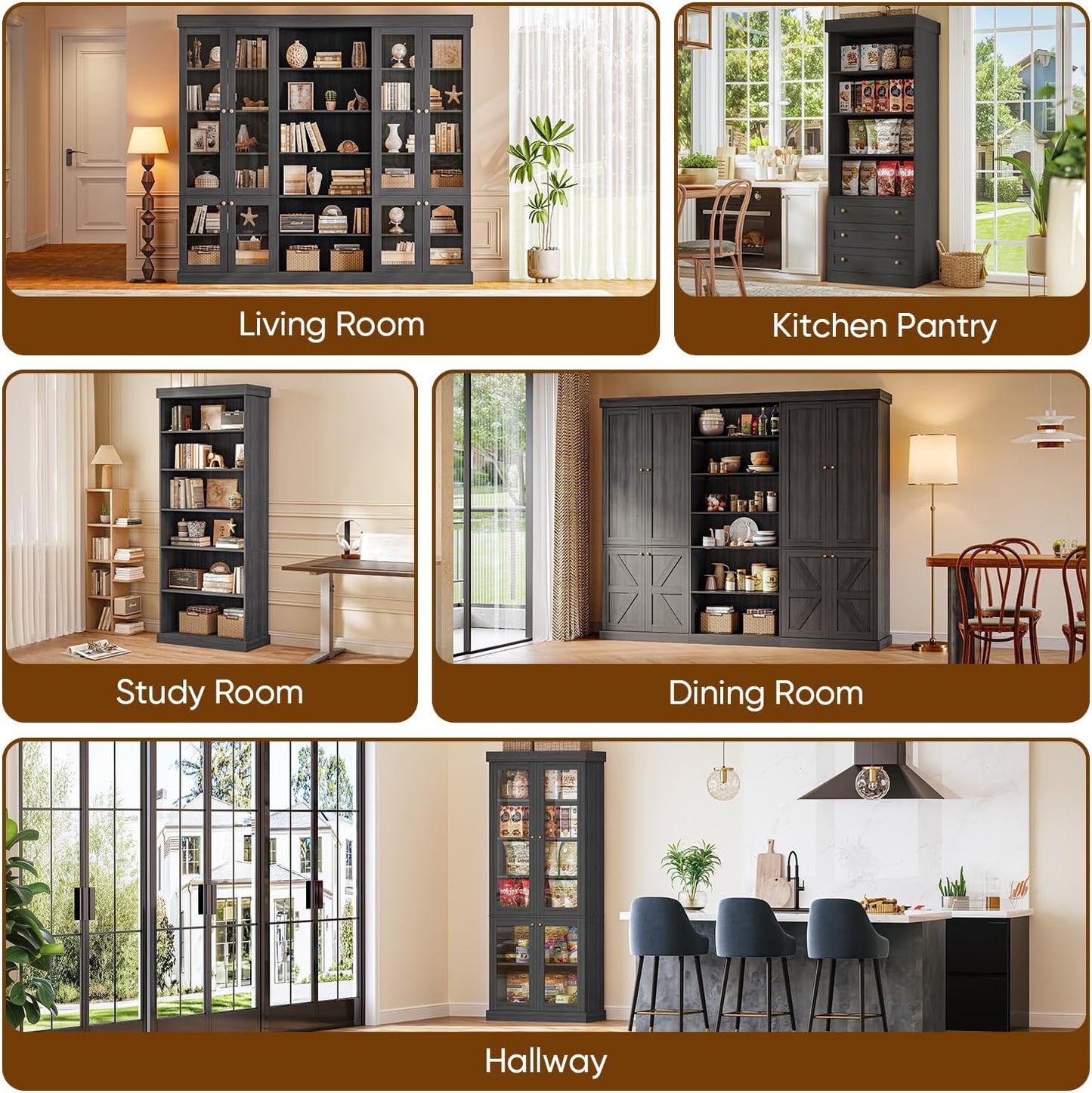 🌟 Modern Farmhouse Bookcase | Adjustable Shelves | Perfect for Books & Decor 🏡📖